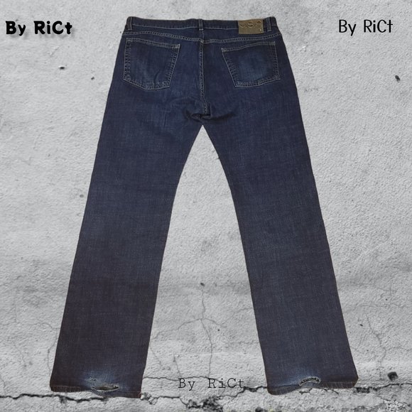 John Varvatos Men Jeans Size 38x33 Relaxed Straight Blue Denim Mid Rise Buttons - Picture 7 of 11